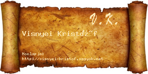 Visnyei Kristóf névjegykártya