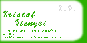 kristof visnyei business card